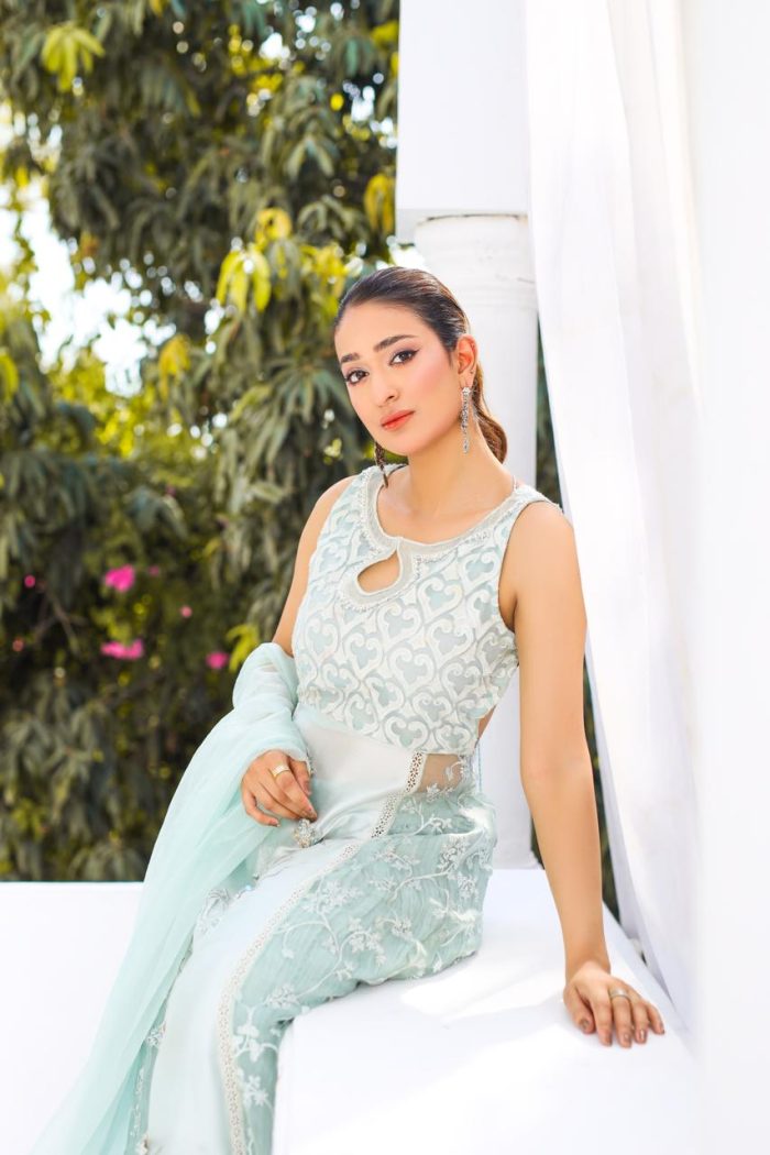 Ocean Gown Shirt with Dupatta