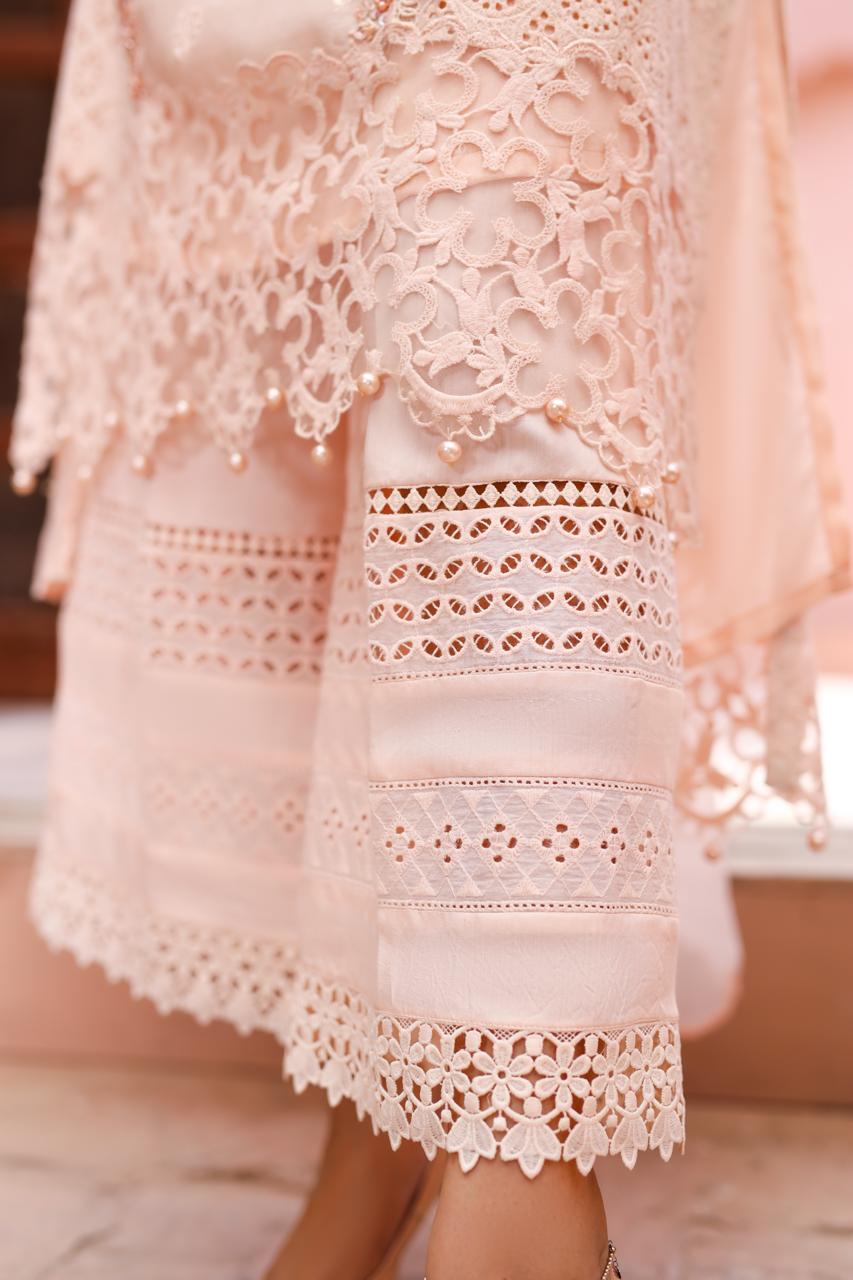 Peach Blossom Shirt with Dupatta