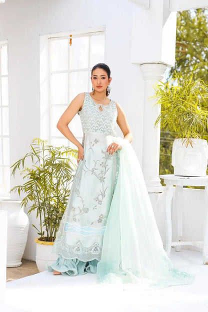 Ocean Gown Shirt with Dupatta