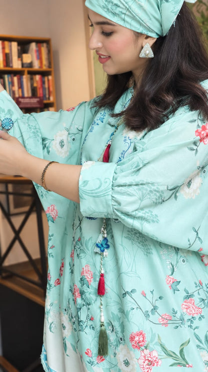 Mint Bloom with shalwar