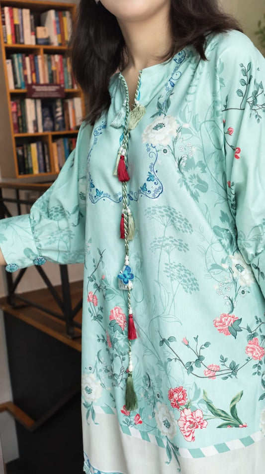 Mint Bloom with shalwar