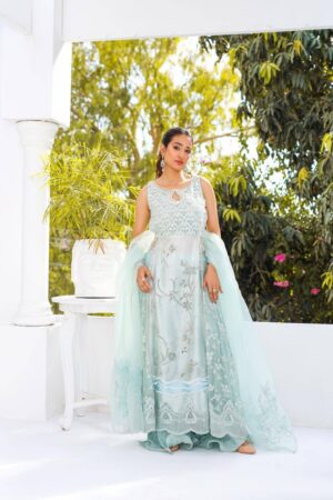 Ocean Gown Shirt with Dupatta